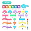 MNTL 100pcs Magnetic Marble Run Toy Set 磁性管道玩具 彩色 - Image 5