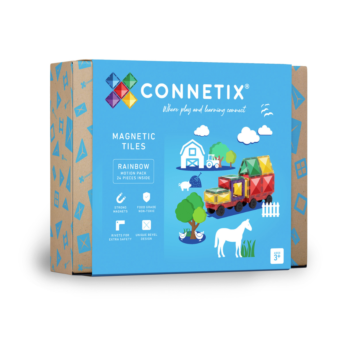 CONNETIX 彩虹色小車套裝 24pcs