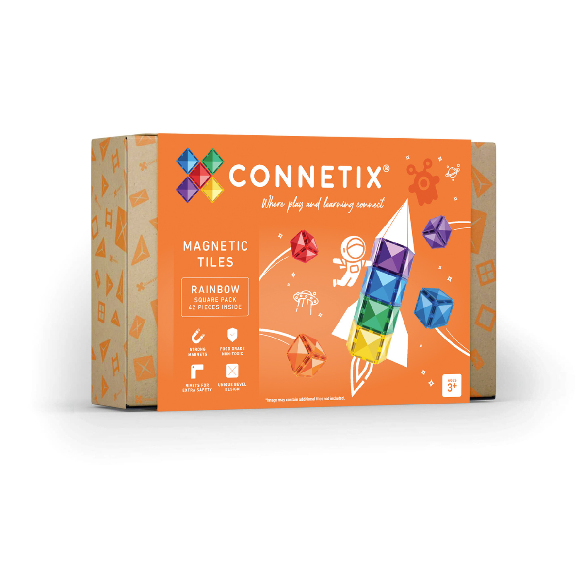 CONNETIX 彩虹色方形套裝 42pcs