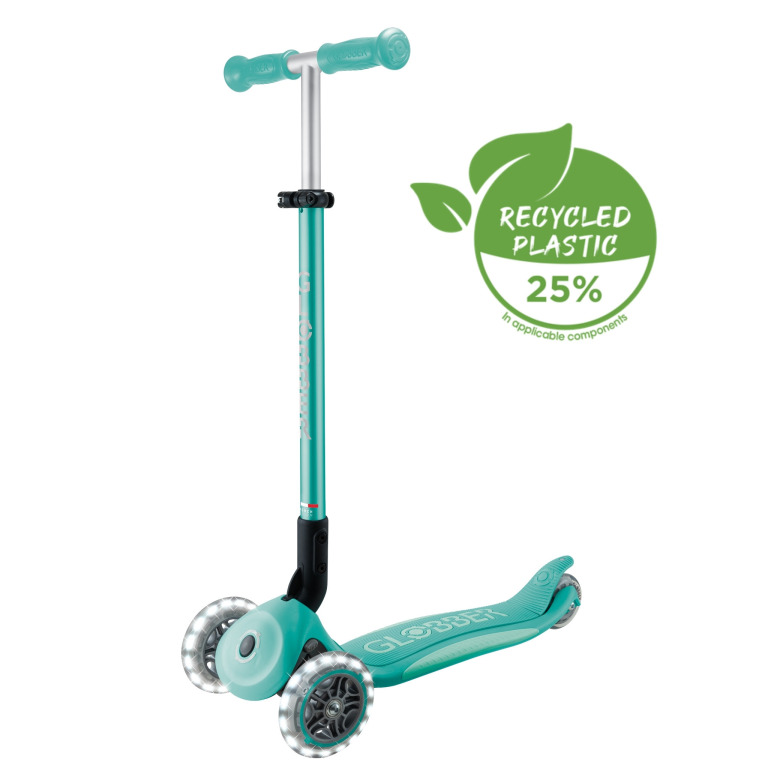 Globber Elite Lights 可摺疊炫光滑板車 薄荷綠