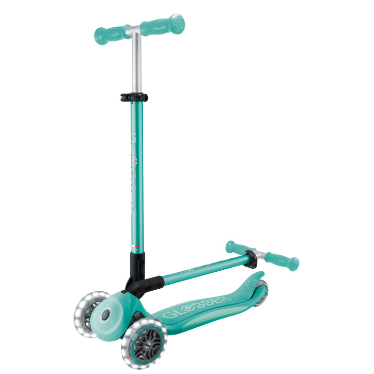 Globber Elite Lights 可摺疊炫光滑板車 薄荷綠 - Image 5