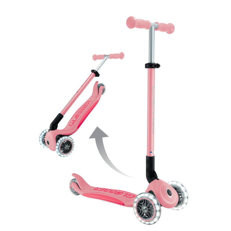 Globber Elite Lights 可摺疊炫光滑板車 粉紅色 - Image 9